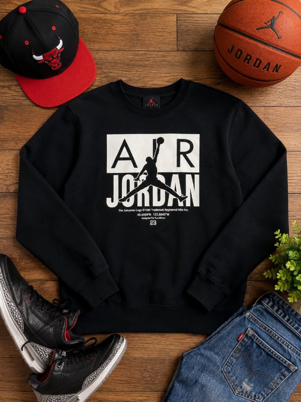 Nike Air Jordan Jumpman Black Crewneck Sweatshirt Youth M 10/12 Logo Graphic